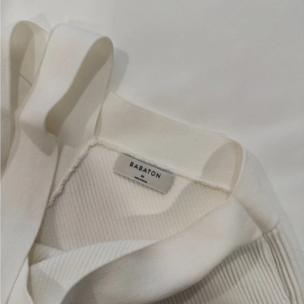 Aritzia/Babaton Sculpt Knit Criss-Cross Ribbed Halter Dress - Size Medium - Picture 6 of 8